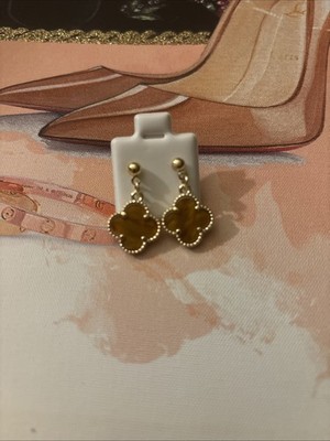 Clover Tiger Eye Earrings