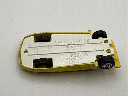 Corgi Juniors Hot Rodder Amarillo Gran Bretaña 1:64 Diecast Base Blanca - Imagen 5 de 5