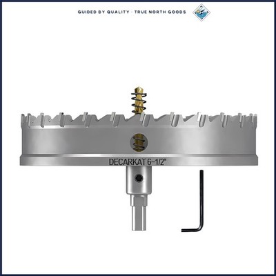 Heavy-Duty Tungsten Carbide Hole Saw Set, 6-1/2'' Cut Diameter with Pilot Bits