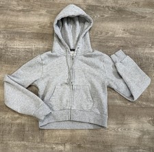 Brandy Melville Cropped Crop Full Zip Hoodie Sweatshirt One Size OS