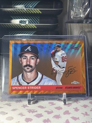Spencer Strider 2025 Topps Chrome Platinum Orange Wave Refractor /25 - #148 ATL