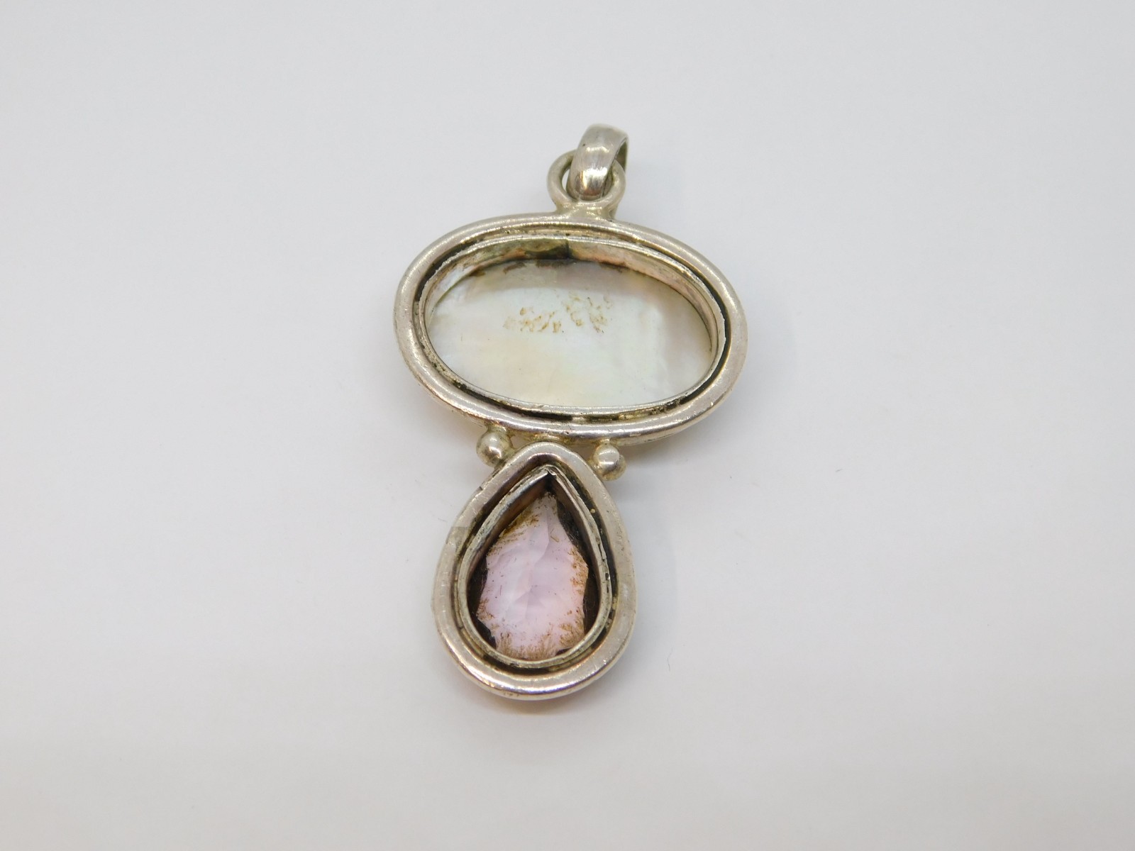 Sterling Silver Shell & Amethyst Chunky Studio St… - image 5