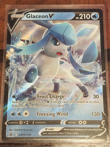 Glaceon V SWSH196 SWSH: Sword & Shield Promo Cards Holo - Picture 1 of 2