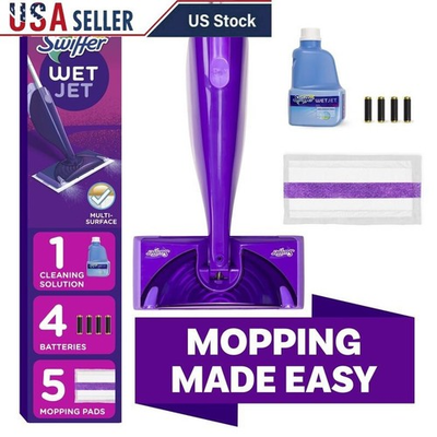 #ad Wet Jet Mop Floor Cleaner All in One Mopping System W Refill Pads amp; Solution US $31.63