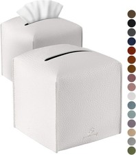 Tissue Box Cover, Square PU Leather Tissue Box Holder, Modern Tissue Case Facial