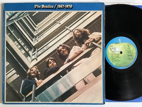 BEATLES 1967 1970 BLUE ALBUM VINYL DOUBLE LP BEST OF COMPILATION play test ( Y