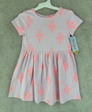 Cat and Jack Dress Light Pink Floral Pattern Design Girls Size 4T New