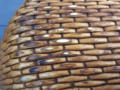 Cesta de almacenamiento de mimbre ovalada de colección decoración de ratán tejida mancha oscura lados planos 21,5" - Imagen 16 de 17