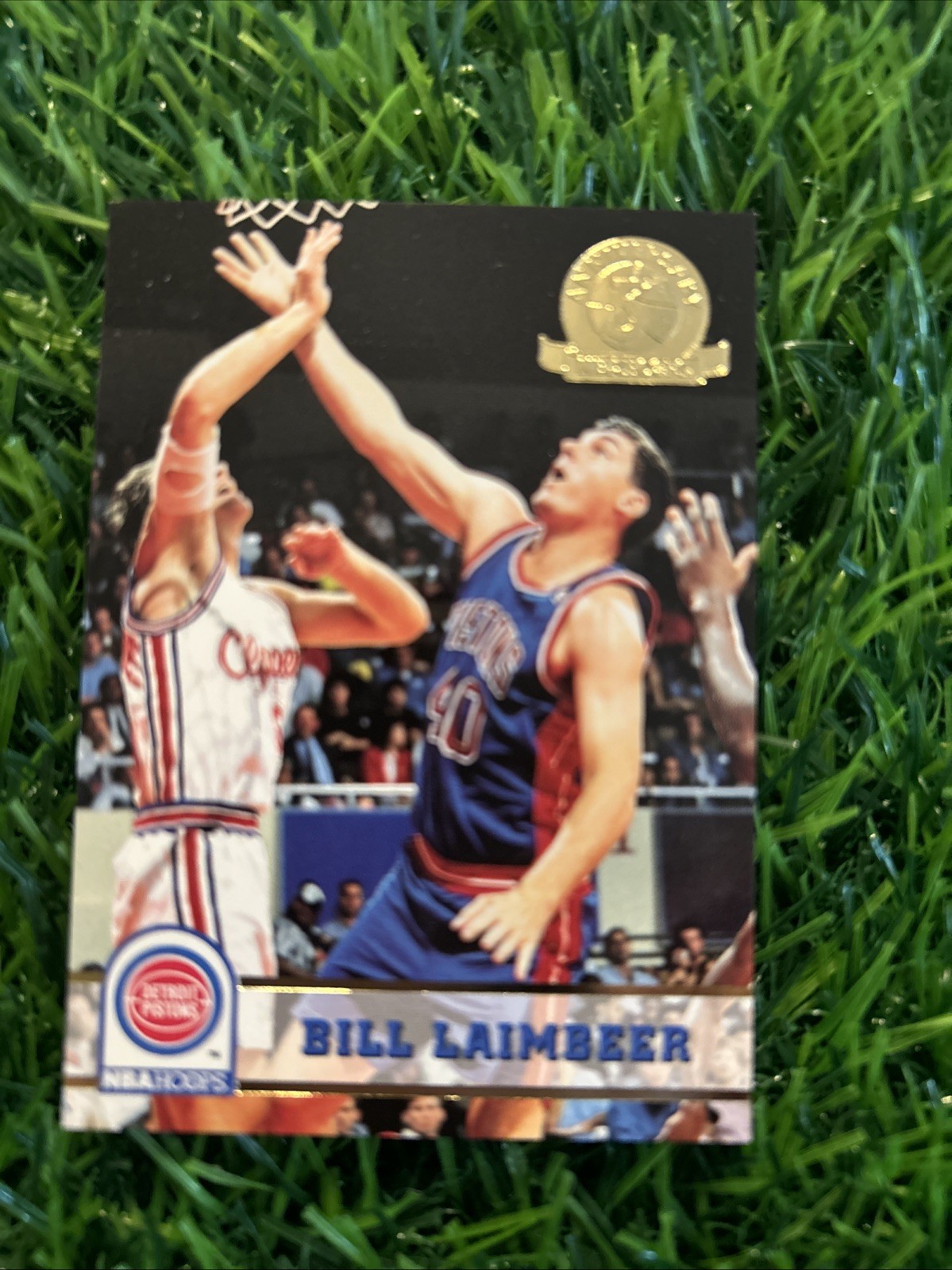 1993 NBA Hoops Gold Foil 5th Anniversary Bill Laimbeer #62 Pistons SP HOF B27