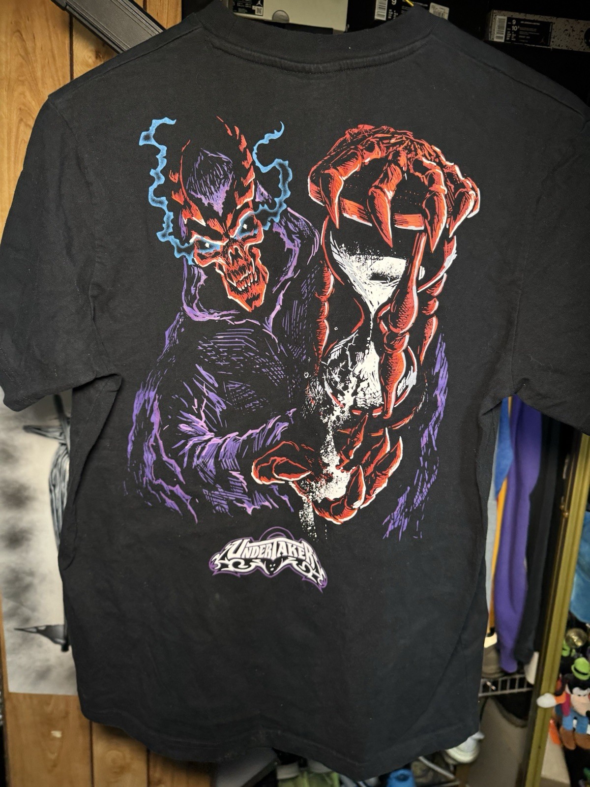 WWE x Shoe Palace Undertaker T Shirt Black Big Double-Sided Graphic Men’s Large thumbnail 4