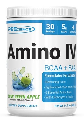 Full Spectrum BCAA EAA Supplement Sour Green Apple 14.3oz Vegan Hydration Rec...