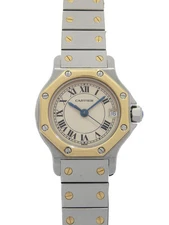 CARTIER Santos Octagon SM W2001683 Stainless Steel/Gold 24mm Quartz #TW077