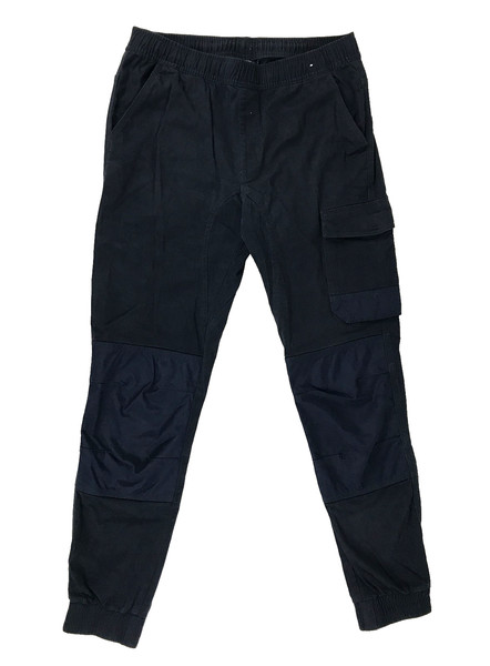 Jackaroo Cargo Jogger Pants Navy Blue Size S 12 Pull On Drawstring Pocket Tradie