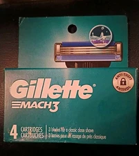 Gillette Mach3 Men's Razor Blade Refill Cartridges - 4 Count, Brand New