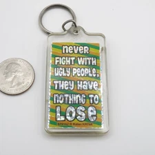 Kalan Key Chain Clear Plastic Holographic Quote 2.5 Inch