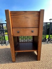 Beautiful Vintage Oak Wood Sewing Cabinet Cupboard With Drawer Lift Up Lid 