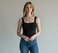 Vici Square Neck Bodysuit - Black Size Medium