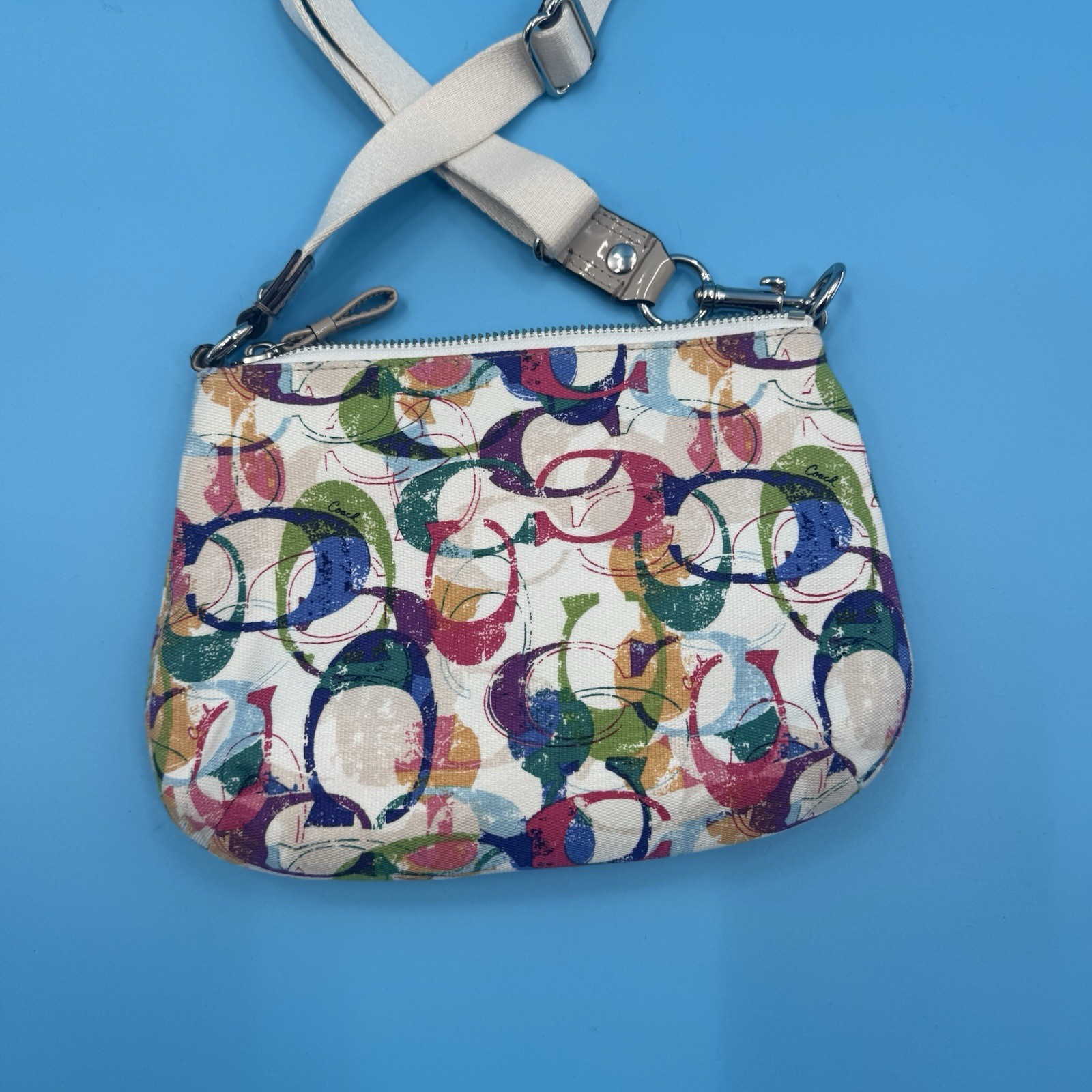 Coach Multicolor Scribble Print Canvas Crossbody … - image 4