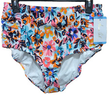 NEW Anne Cole Limited Edition High Waist Bikini Bottoms Womens Size L Multi A4