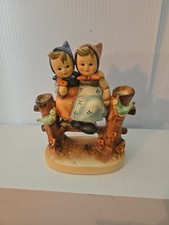 Goebel Hummel #179 Coquettes Figurine — Two Girls on Fence with Birds — listing 3