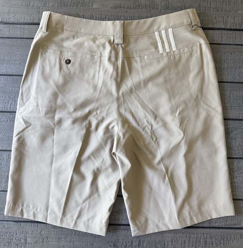 Adidas ClimaLite Polyester Flat Front Casual Golf Shorts Men's Size 34 Khaki - Picture 2 of 6