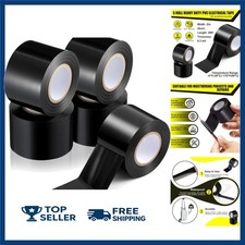5 Rolls Black Electrical Tape Waterproof 2 in x 66ft Industrial Grade Vinyl Stro