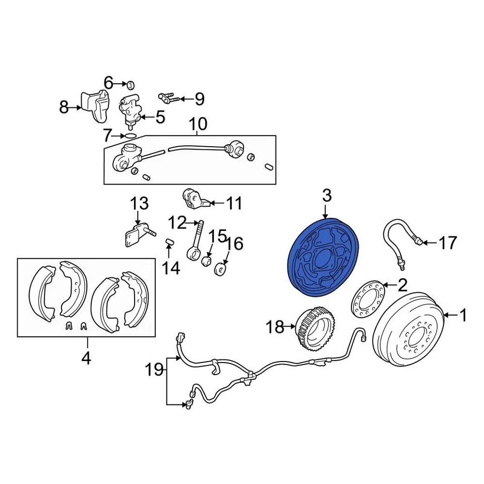 For Toyota Tacoma 1995-2004 Toyota 4704335061 Rear Right Brake Backing Plate Foto 3 de 3