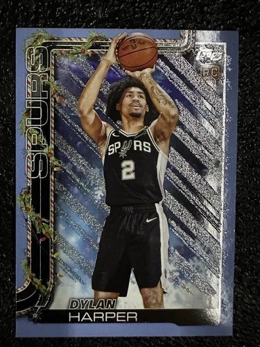 Dylan Harper 2025-26 Topps Holiday #H162 Light Blue White Glitter RC Spurs