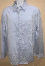 BLUE Button up Dress Shirt L or XL Stretch Pocket Goodfellow STANDARD FIT