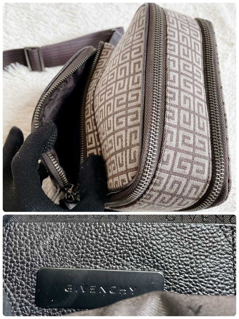 GIVENCHY Box Square Monogram Shoulder Bag Canvas Leather GIVENCHY Box Square Monogram Shoulder Bag Canvas Leather
