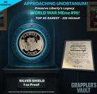 NO RESERVE! Silver Shield World War MEme #96 🔥 2024 Farmers Fight 🔥