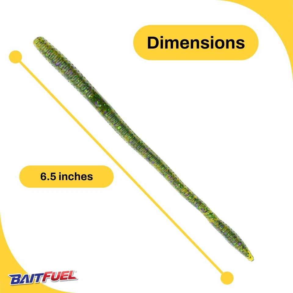 Señuelo de gusano Baitfuel T Mac 6,5 pulgadas sobrealimentado X55 Fórmula Sandía Caramelo Foto 2 de 4