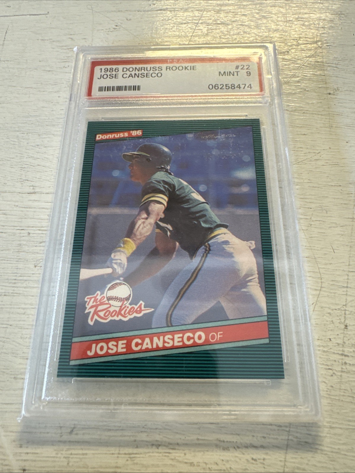 1986 DONRUSS THE ROOKIES JOSE CANSECO RC #22 PSA 9 MINT