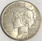 1927 PEACE "AU HIGH GRADE" - NICE LUSTER,  HIGH POINTS MINTAGE OF 848,000 💥✅