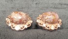 Lavender and Maroon Ocean Jasper Rose Gold Lace Earrings — photo 5