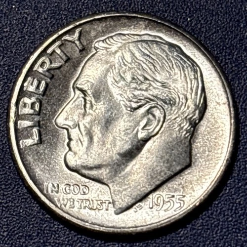 1955S Uncirculated Roosevelt Silver Dime 10c
