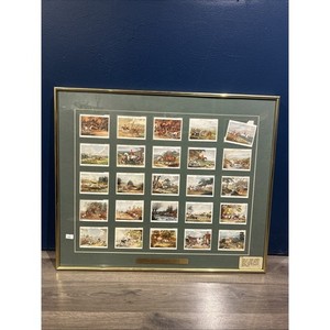 1938 John Player & Sons “Hunting” Cigarette Card Set Framed w/ Provenance