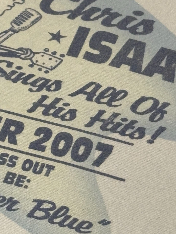 Camiseta Chris Isaak Forever Blue 2007 gira de conciertos a dos caras, ¡firmada por el artista!  Foto 4 de 4