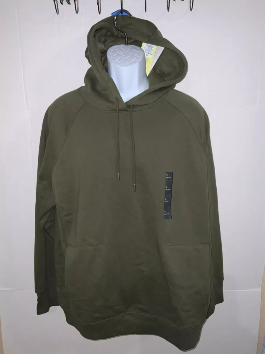 Men s All in Motion MOSS GREEN pullover Hoodie w drawstring hood