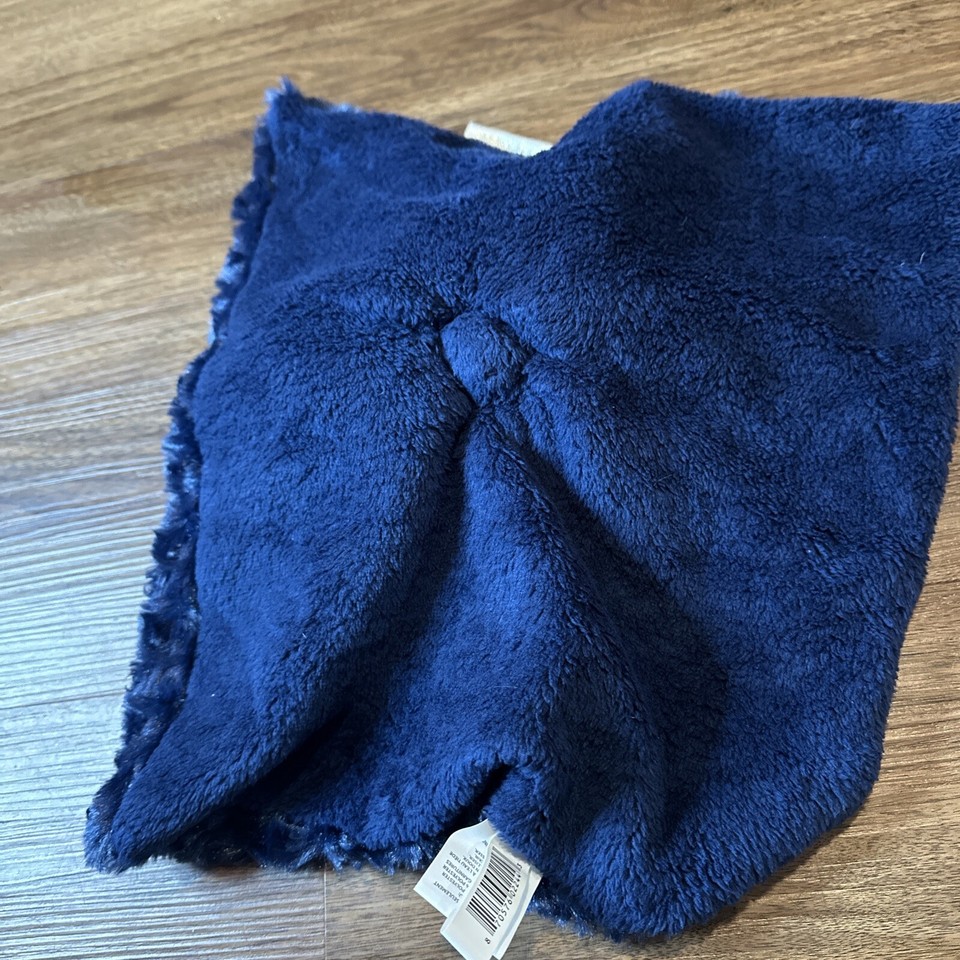 Blankets And Beyond Navy Blue Bear Lovey Plush Blanket Super Soft Blue