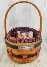 VINTAGE Longaberger Inaugural Basket/Liner/Protector/CARD COMBO  1997