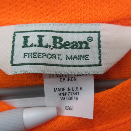 LL Bean Polartec Short Sleeve Shirt Womens Large Neon Orange Made In USA - Picture 2 of 14