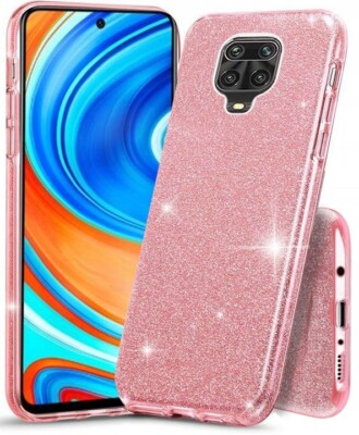 Für Xiaomi Redmi Note 9 Pro Max - SHINE CASE Glitzer Tasche Hülle Handy ROSA