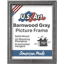 US ART Frames .75" Rustic Barnwood Grey Solid Wood Picture Poster Frames S-A