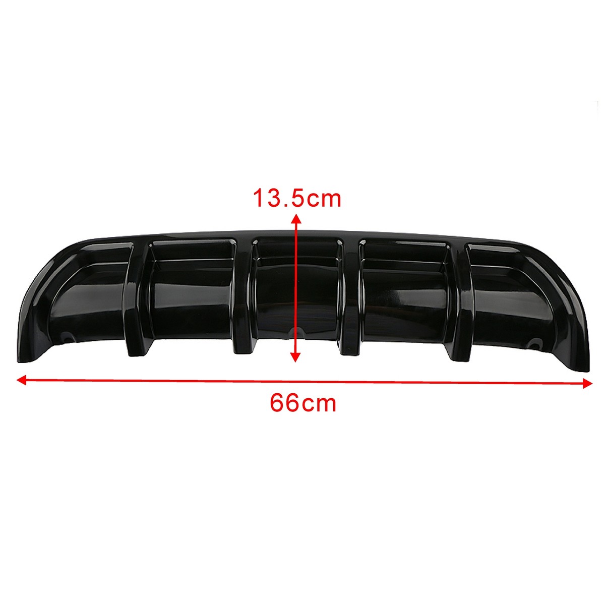 Universal Shark Fin 6 Wing Lip Diffuser Rear Bumper Spoiler Exterior Decoration Replace Parts Acc Black Sturdy - 34