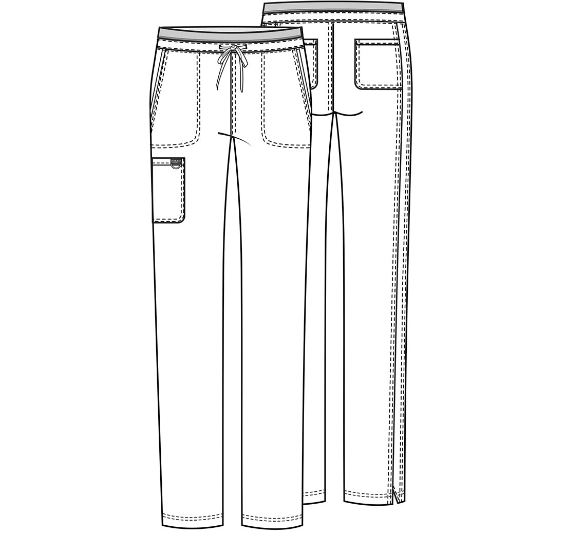 Cherokee Workwear Scrubs Mid Rise Tapered Leg Drawstring