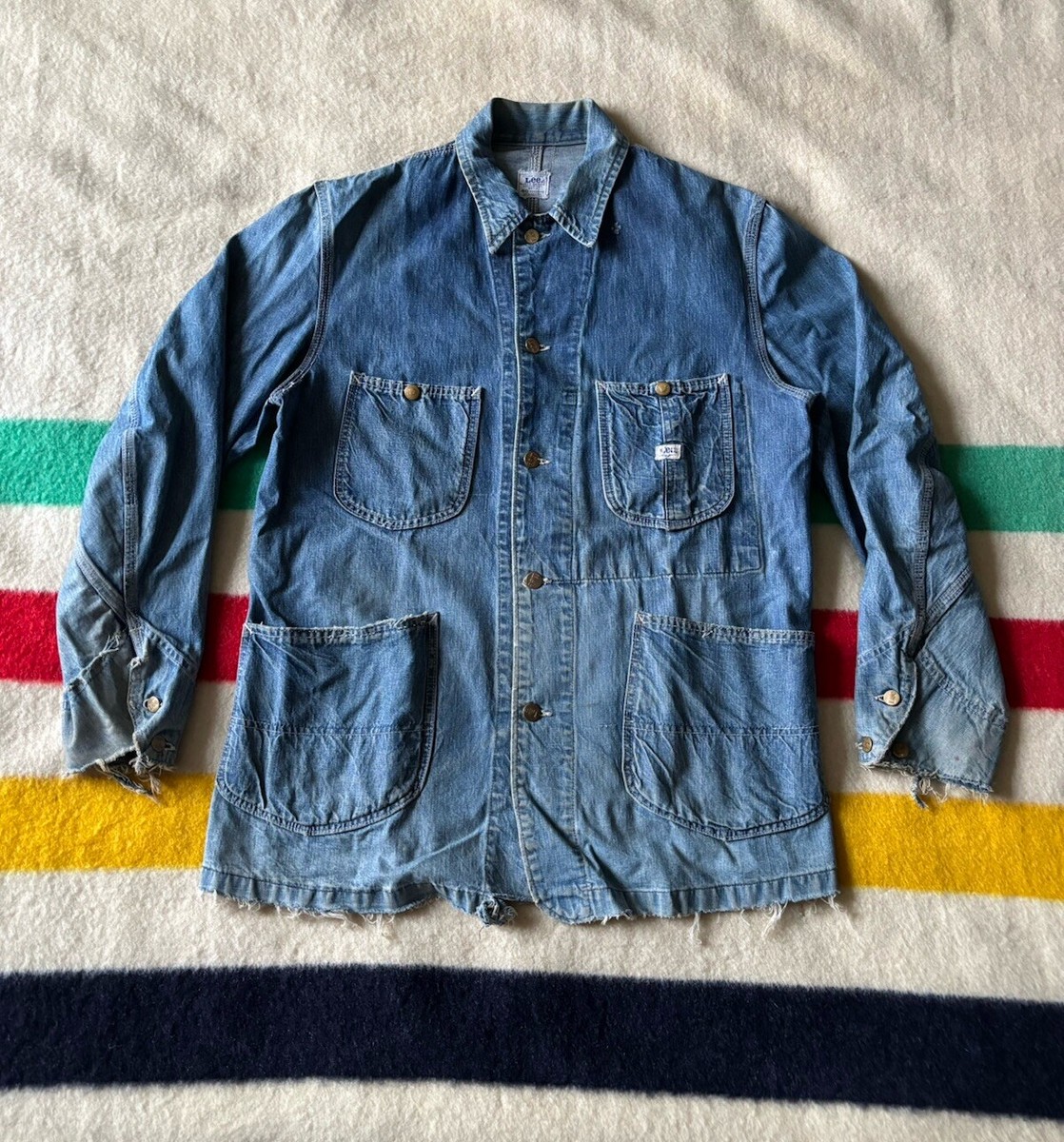 Vintage Rare 1950s Lee Jelt Denim Sanforized 91-J Chore Vintage Rare 1950s Lee Jelt Denim Sanforized 91-J Chore