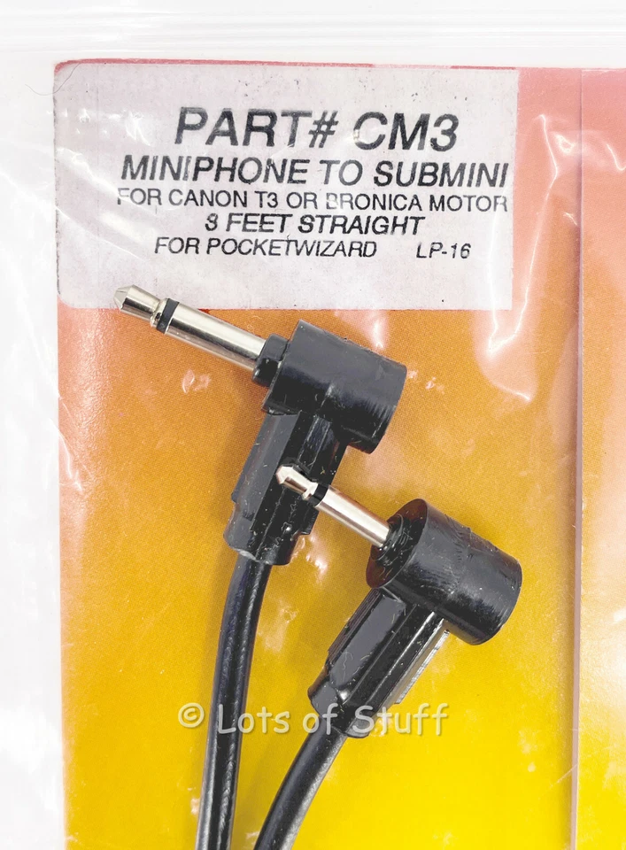 Paramount Sync Cord Cat # CM3 Miniphone to Submini 3 Ft NOS W/ New Canon T3 - Image 2 of 3