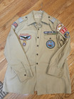 Official Boy Scouts of America Ls Shirt Adult Button Front Shirt Knots Patches
