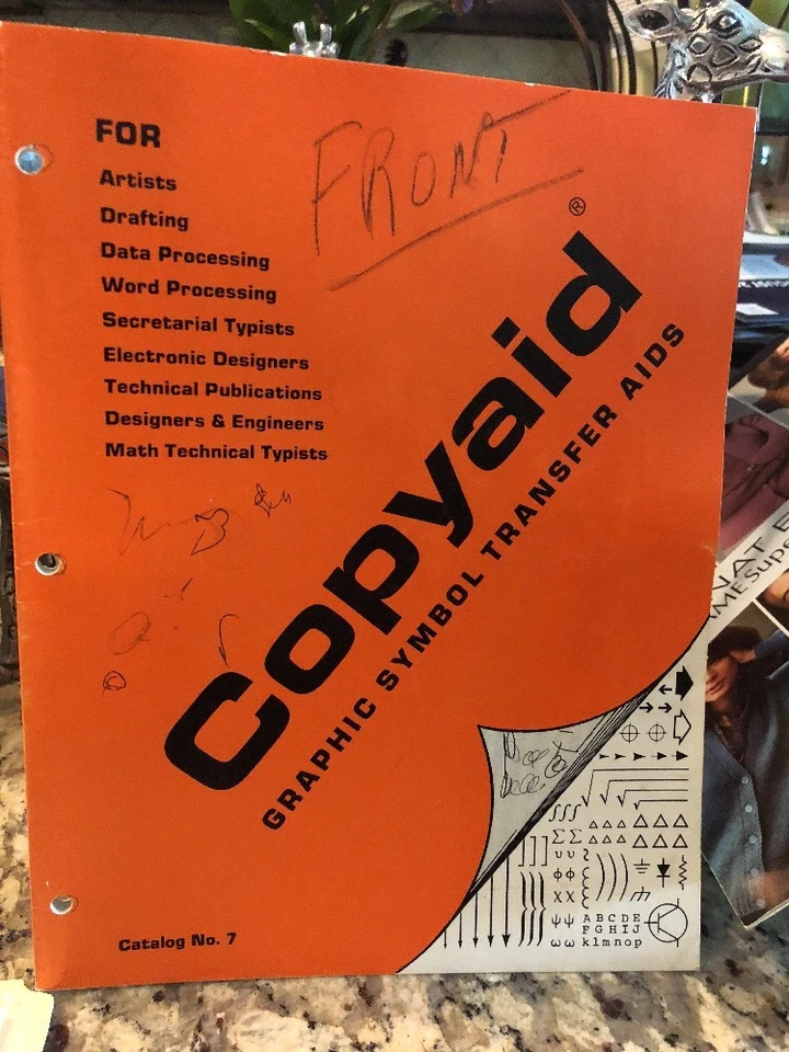 Vintage Copyaid Graphic Symbol Aids Catalog 7 And 22 NEW Transfer Plates  RARE - Image 2 of 4